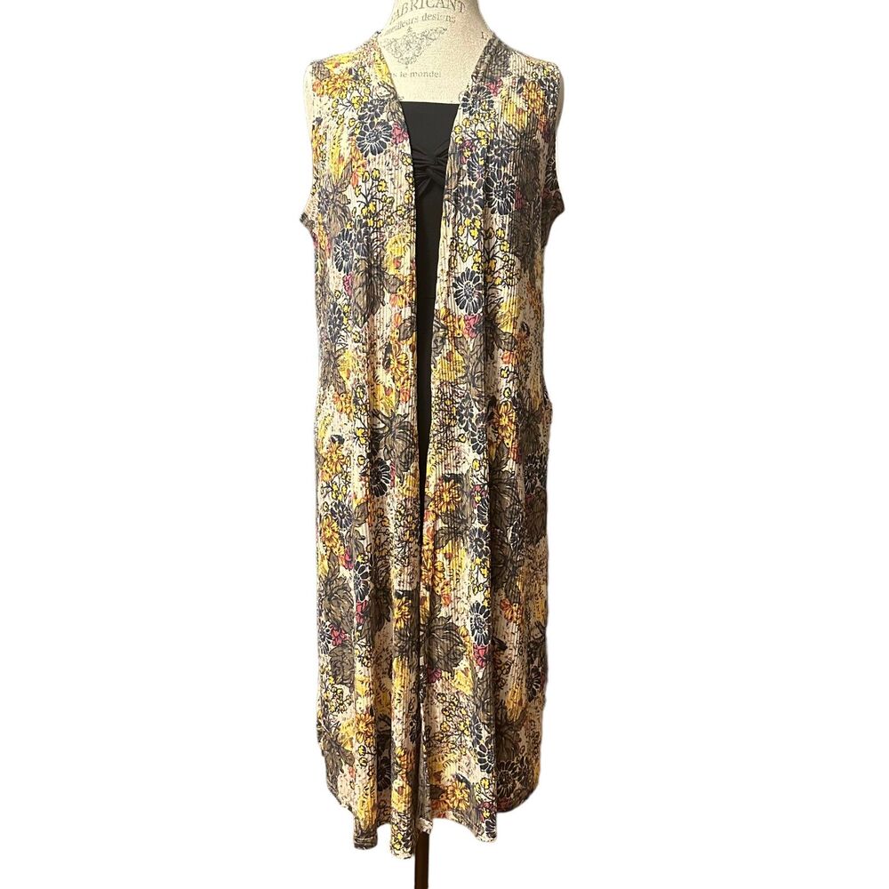 Lularoe Medium Long Fall Floral Cardigan Coverall